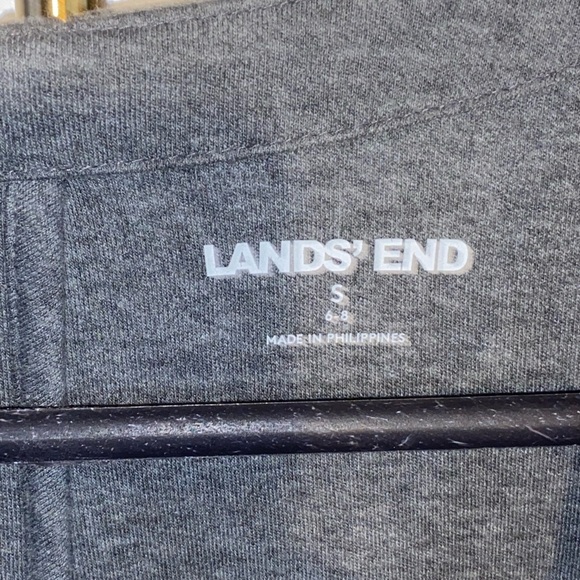 Lands End gray Cotten blend Zip Crew Cardigan Fall Normcore basic minimalist - Picture 5 of 8